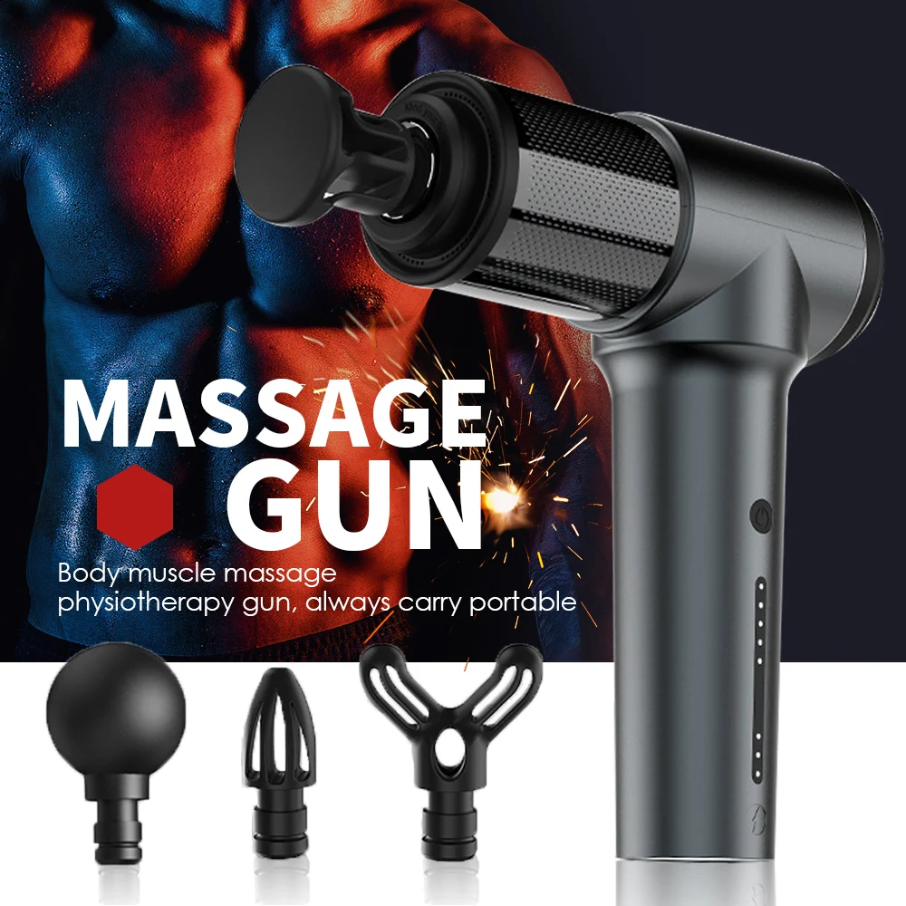 

Therapy Massage Gun Relief 4 Head With Deep Muscle Massager Muscle Pain Body Massage Exercising Relaxation Slimming Shaping Pain