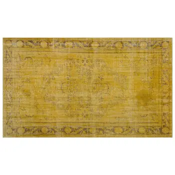 

Handmade Yellow Vintage Overdyed Turkish Area Rug 176x294 Cm-5'9''X9'8''