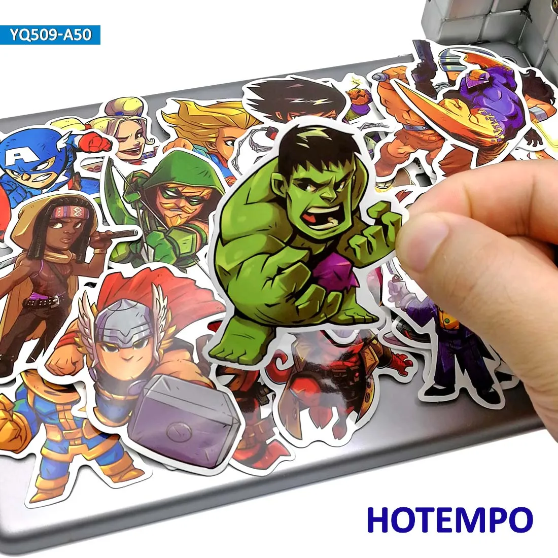 

50pcs Cute Super Hero Cartoon Stickers for Mobile Phone Laptop Luggage Suitcase Skateboard Bike PVC Waterproof Decal Stickers