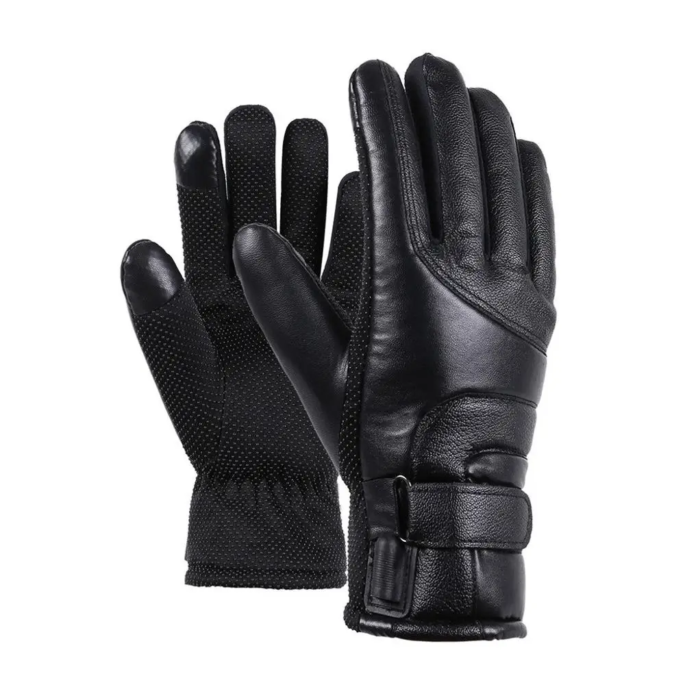 Перчатки с электрическим подогревом теплые зимние водонепроницаемые теплые мягкие, удобные для носки на открытом воздухе спортивные перчатки Guantes Termicos Hombre E - Цвет: Black A