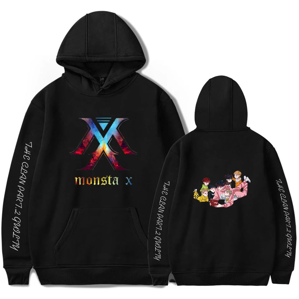 Новинка 2021 года толстовка с капюшоном надписью Follow и FIND YOU Team для фанатов Kpop MONSTA X