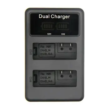 

Mamen EN-EL14 EN-EL14A ENEL14 EN EL14 EL14A Digital LCD USB Dual Charger for Nikon D3100 D3200 D3300 D5100 D5200 D5300 P7000