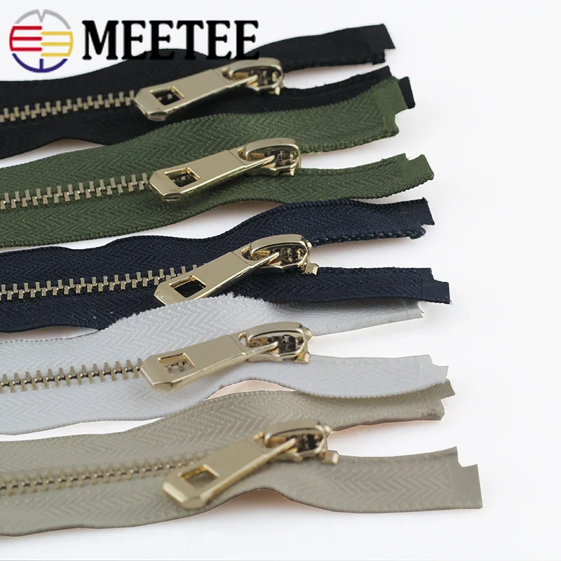 Meetee, 2 шт., 35-85 см, 5#, металлическая молния, золотая, открытая, сделай сам, для шитья, сумки, карман, пальто, пуховик, одежда, аксессуары, DIY инструменты, BD249