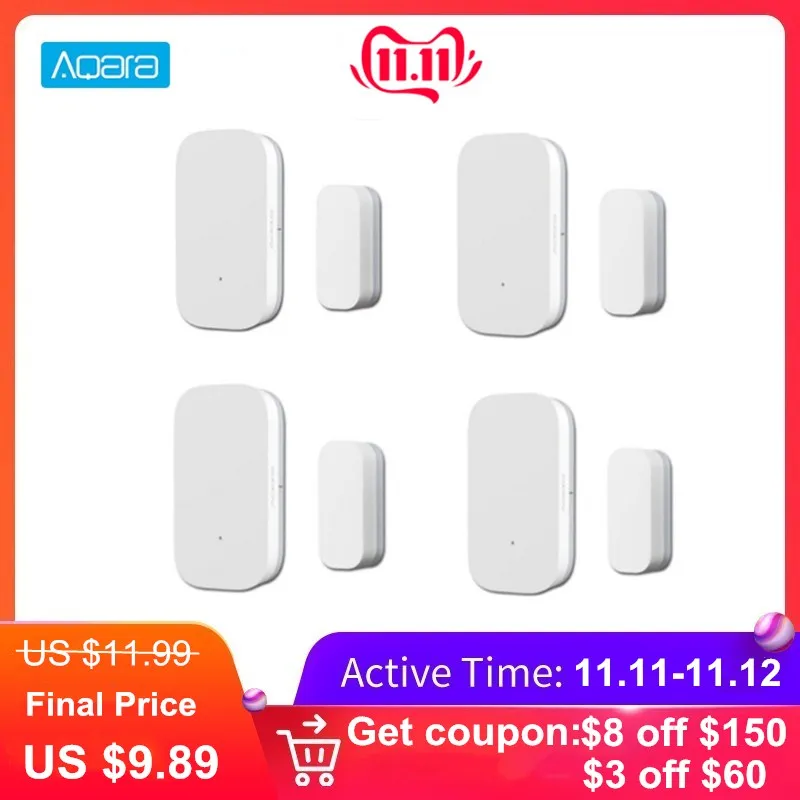 

Aqara Window Door Sensor Smart Home Security Equipment Mini Magnet Door Sensor with ZigBee Wireless Connection Use Mi Home APP