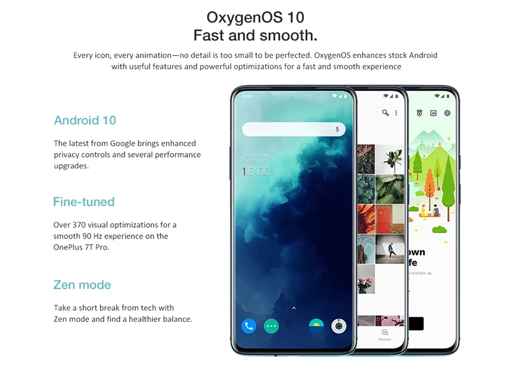 Presell Global rom OnePlus 7T Pro Смартфон Snapdragon 855 Plus 6,67 ''жидкий AMOLED экран 90 Гц камера 48 МП большая батарея UFS 3,0