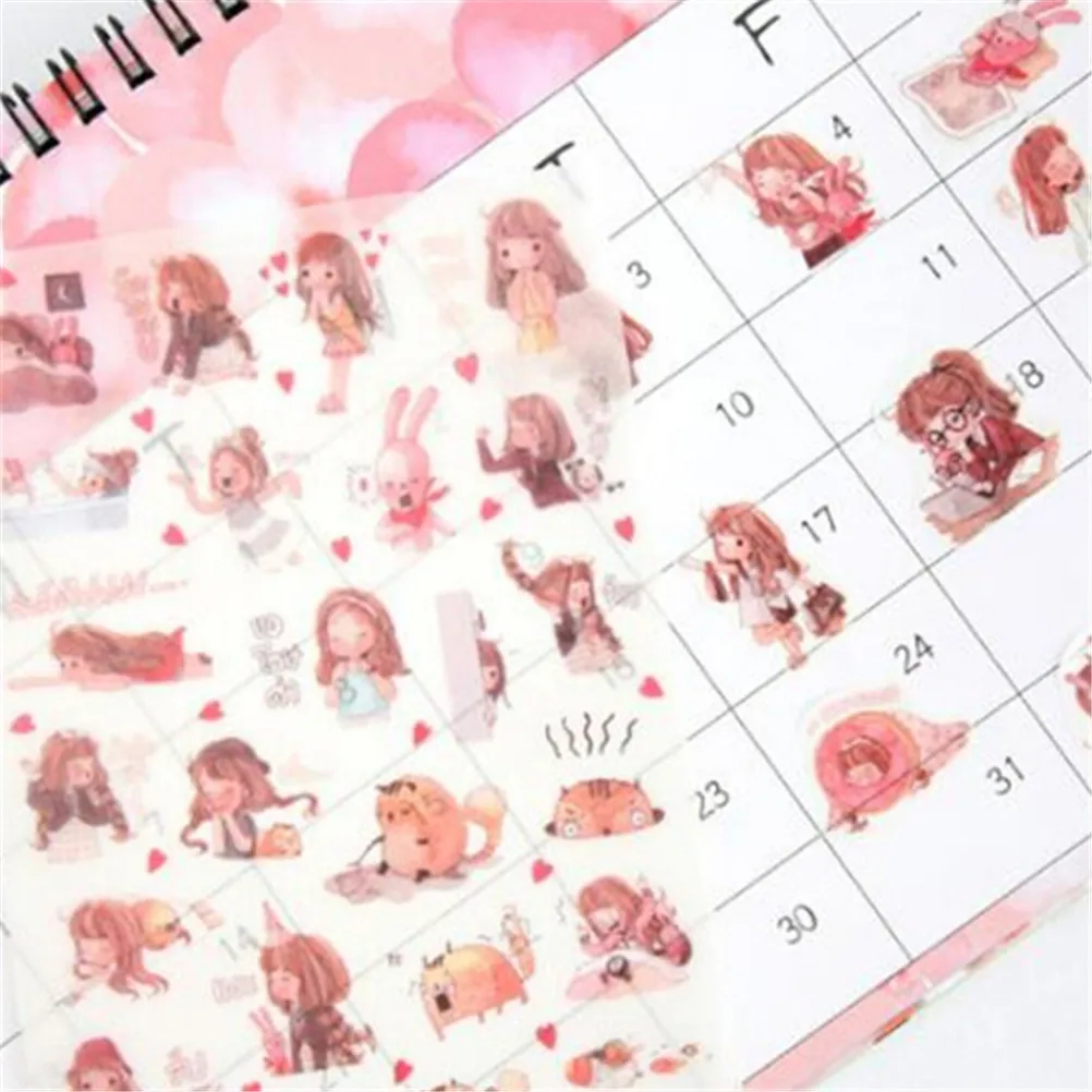 6 Pcs/pack I'm A Girl Sticker PVC Cartoon Stickers Diary Scrapbook Decoration Stationery | Канцтовары для офиса и дома