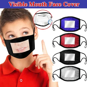 

Smile Communicator Kids Face Mask with Clear Visible Expression Lip Reading Protection Kids Face Mask For Face Fashion