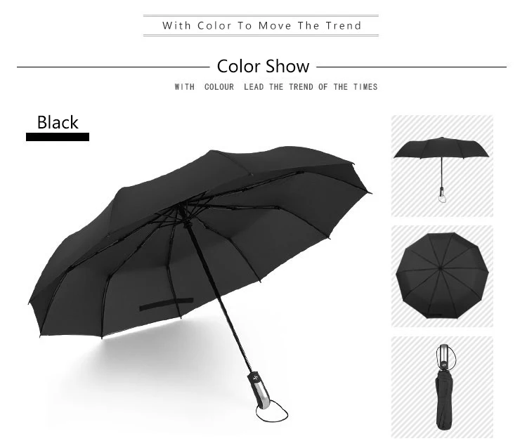 Ветростойкий складной зонт от дождя для женщин, автоматический 3 складных зонта, мужской зонт для путешествий, креативная ручка, 10 ребер, подарок