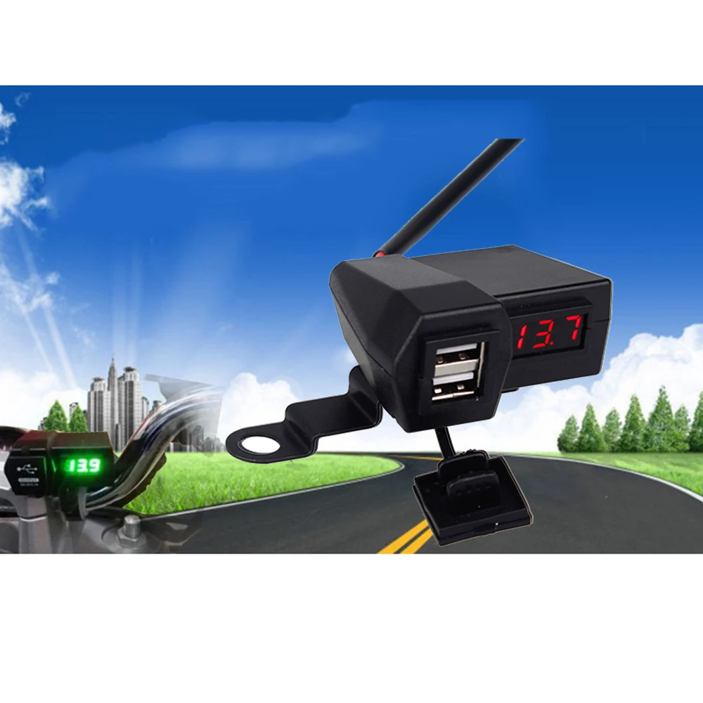 PP 4-в-1 2-24 V) Многофункциональная мотоцикл зарядных порта USB для автомобиля Зарядное устройство 30x28x62 мм с наружной резьбой