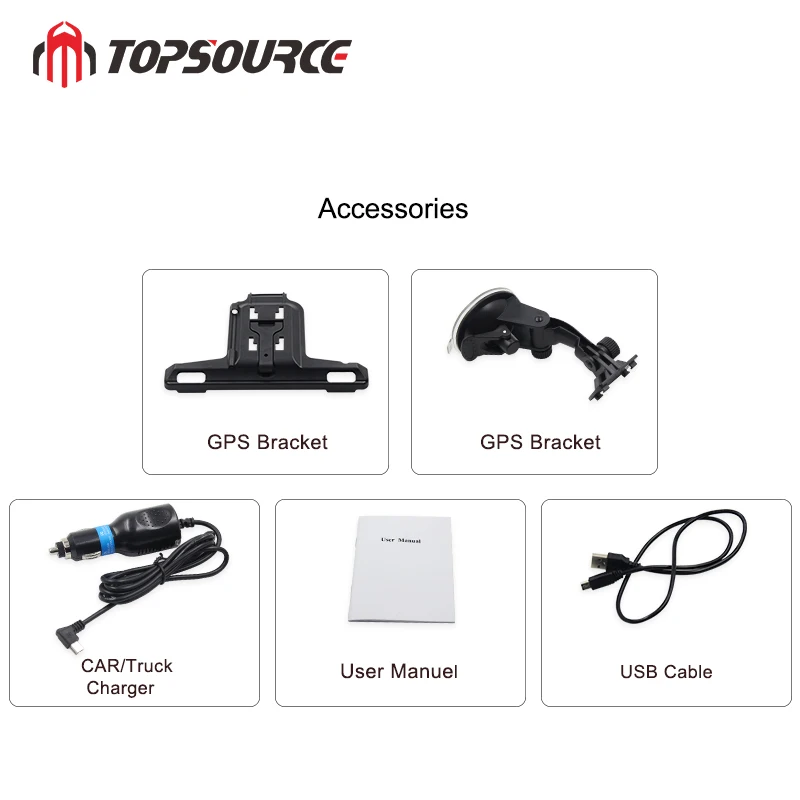 TOPSOURCE 5 дюймов 800* 480HD Автомобильный gps навигатор Windows CE 6,0 грузовик gps навигатор с автомобильным зарядным устройством gps карта