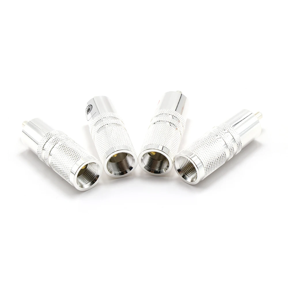 4 шт. посеребренный RCA разъем припоя, Межблочный Аудио кабель jack