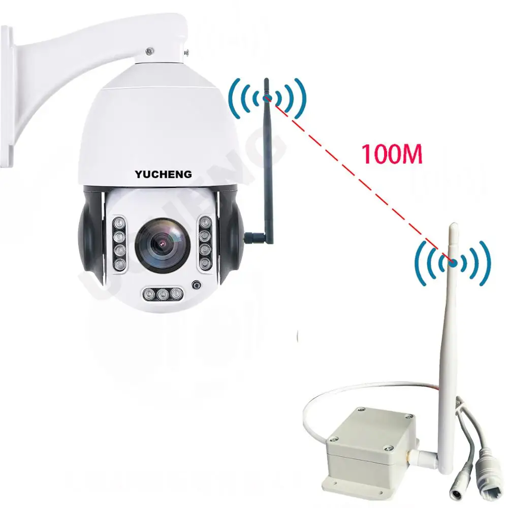Беспроводная AP 5MP 300 500M WIFI Автоматическая дорожка 30X зум 25fps распознавание людей PTZ