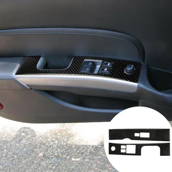 

2Pcs Carbon Fiber Interior Window Lift Switch Panel Cover Trim For Nissan 350Z 2006-2009 Auto Interior Mouldings