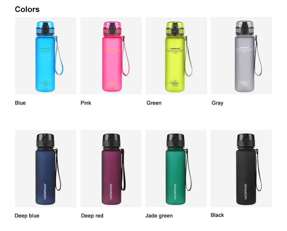 Hot Sports Water Bottle 500ML 1000ML Protein Shaker Outdoor Travel Portable Leakproof Drinkware Plastic My Drink Bottle BPA Free