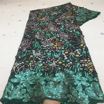 

Latest African Lace 2021 High Quality Nigerian 3D Bridal Lace Fabric Embrodiery Tulle sequins French Lace Fabric for haute Party