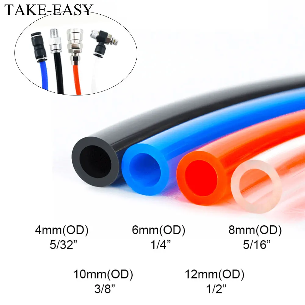 TAKE-EASY 1m Pneumatic Tube Air Compressor Hose Pipe Parts Accessories 4/6/8/10/12/14/16mm 1/4&quot Tubing Manifold | Обустройство