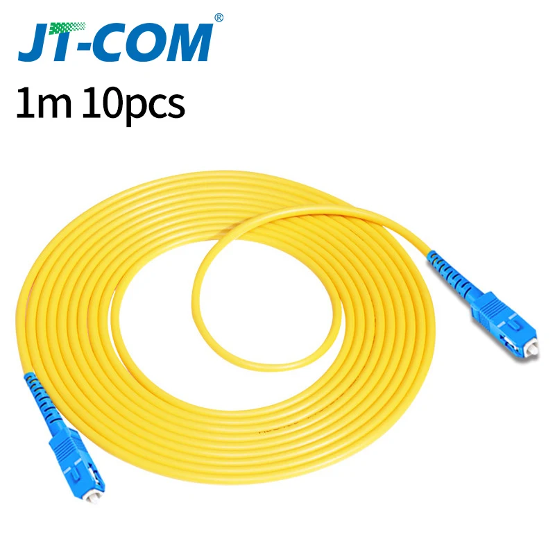 10 шт. 3 м SC-SC волоконно-оптический патч-корд SC/UPC SM SX 2,0mm 9/125um FTTH волоконно-оптических кабелей одномодовый оптический перемычка косичка - Цвет: 1m 10pcs