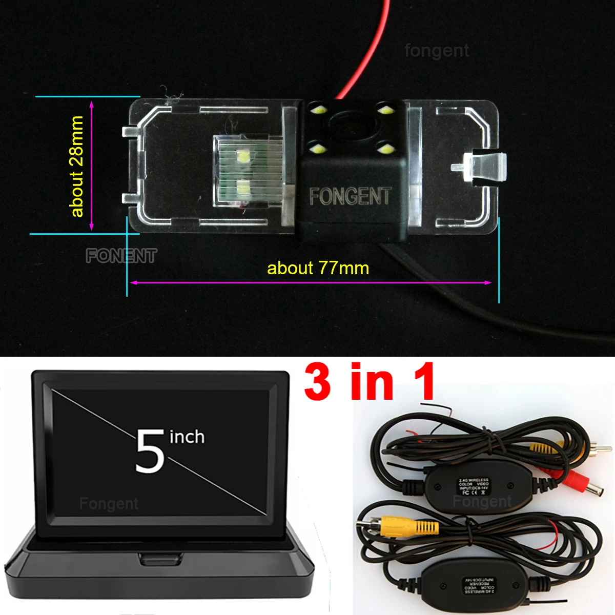 8008-Z2-50-AV Обратный Парковка беспроводной монитор для камеры для VW Bora Magotan JETTA Beetle Passat Scirocco Поло Гольф сиденье Leon Altea превосходная - Название цвета: 8008-Z2-50-AV