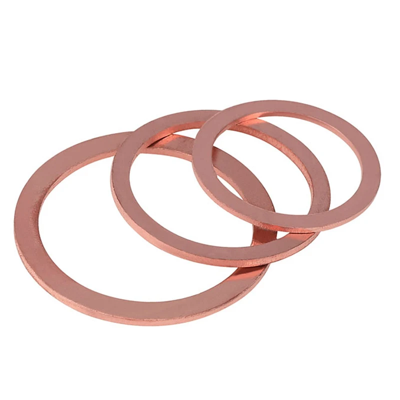 구리 가스켓 씰링 플랫 가스켓 두께 1mm  3mm 해양 차량 기관차 M3 M5 M6  M48 순수 구리의 가스켓 내경