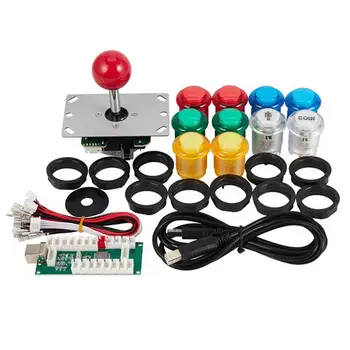 

DIY Arcade Joystick Kit USB Computer Joystick with Light Chip 5V Support PC / Android / PS3