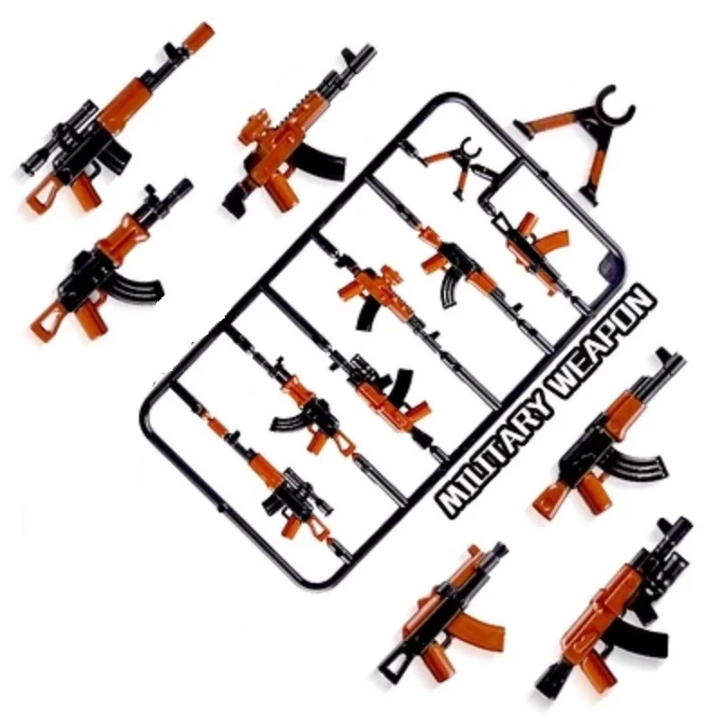 Блочный пластиковый пистолет AK47 пулемет playmobil военное оружие городские фигурки