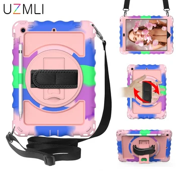 

Shockproof Kids Case for Apple iPad 10.2 2019 Tablet Heavy Duty Safe Silicon PC Stand Cover with Hand Shoulder Strap+Gifts