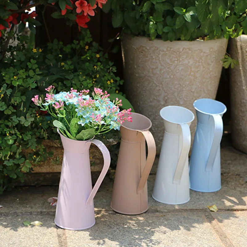 20Cm Vaso Di Fiori Vintage Shabby Chic Vaso Di Fiori Smalto Brocca Brocca Vaso Di Fiori Cesto Di Fiori Vasi Nordici Per La Decorazione Domestica