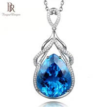 Bague Ringen, роскошное сапфировое ожерелье в форме слезы русалки для женщин, серебро 925, ювелирное изделие в форме капли воды, подвеска с драгоценным камнем для свадьбы