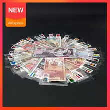 Ayevin 52 pces notas de 28 países unc notas originais reais nota com saco vermelho envelope world note presente, coleção notas