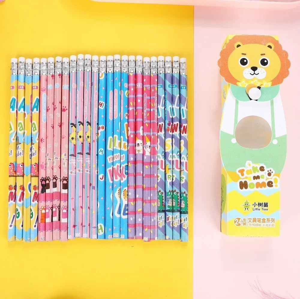 

1Set Cute Kawaii Erasable Wood Pencil For Kid School Graffiti Drawing Painting Pen Black Writing Pen Wooden Pencil 05822