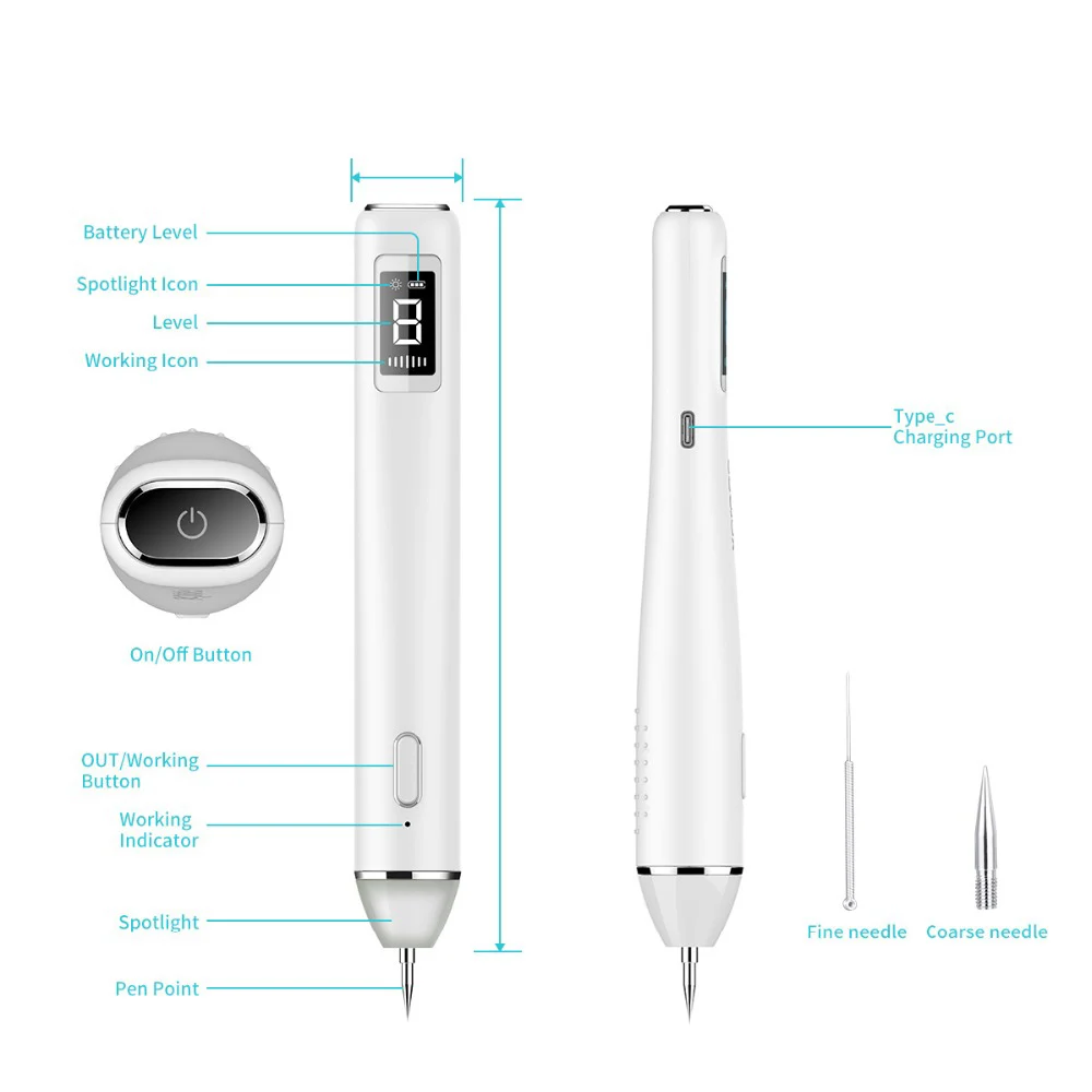 

Plasma Pen 8 Levels LCD Laser Pen machine Mole Tattoo Remover Machine Skin Tag Removal Spot Cleaner Destone Facare X20