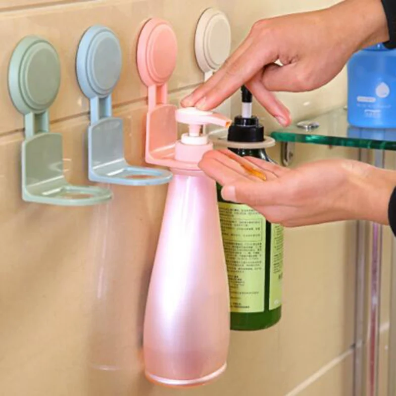 Bathroom Shower Gel Bottle Storage Holder Wall Hanging ABS Shampoo Self adhesive Hook Household