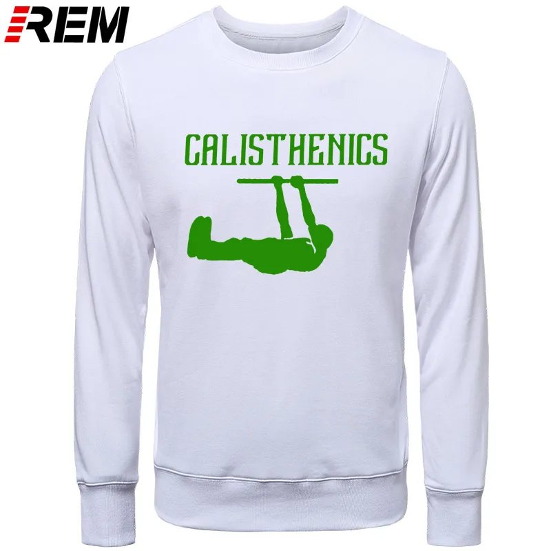 Худи rem Calisthenics, Лучшие Спортивные мужские хлопковые модные забавные толстовки с длинным рукавом и большим принтом, толстовки - Цвет: WHITE GREEN