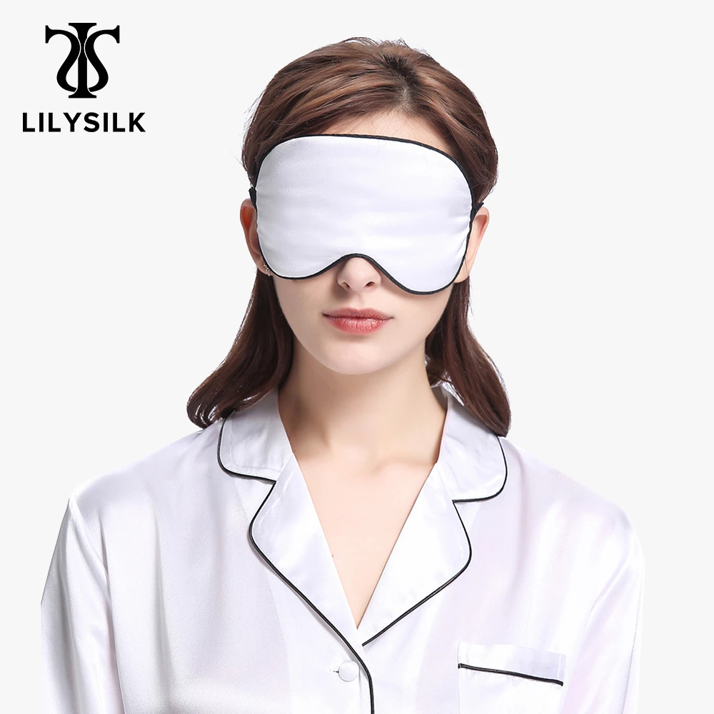 Lilysilk 19 Momme Silk Sleep Mask Eye With Black Trimming Big Sale Free