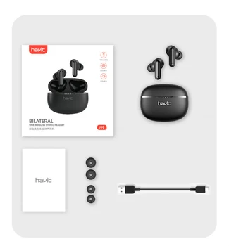 

Havit I99 Bluetooth earphone Good sound True Wireless quality Stereo Earbuds In-ear Detection Technology Type-C Charging Port