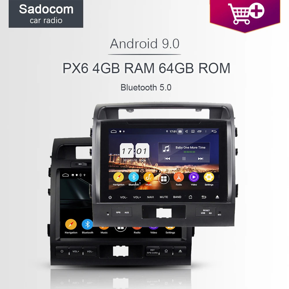 Автомобильный DVD плеер PX6 DSP TDA7851 9 дюймов Android 10 0 8 ядер 4 Гб ОЗУ + 64 ПЗУ автомагнитола