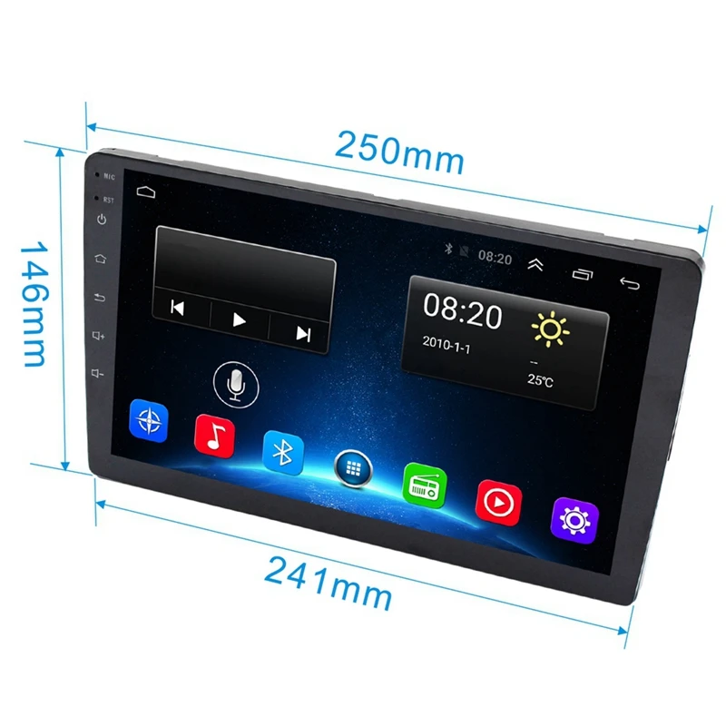  101 Zoll Android 8.1 Auto Bluetooth Wifi Gps Navigation Quad-Core Radio Video Audio Multimedia Mp5 