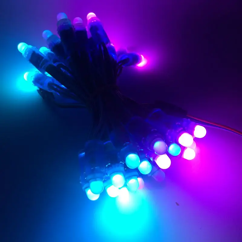 50 шт. WS2811 IC RGB светодиодный модуль шнура DC5V 12 мм зеленый провод водонепроницаемый IP68 цифровой полноцветный светодиодный светильник