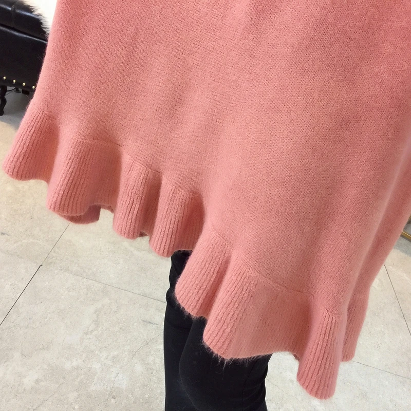 Winter Clothes Maternity Sweaters Ruffle Knitting Pregnant Sweater Pregnancy Relaxed rest Pregnant Sweater Pullover dress