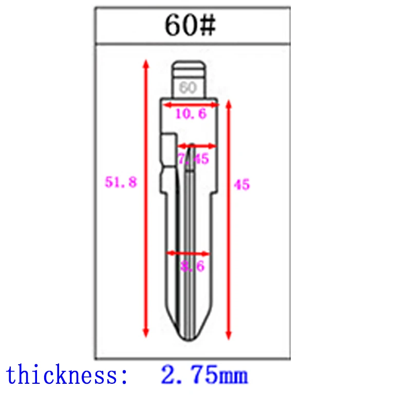 60 Металлические Пустые балванки для ключей дистанционный ключ Тип ключа для Fiat NO. 60 лезвие Fob ЗАМЕНА GT15 Автомобильный ключ лезвие