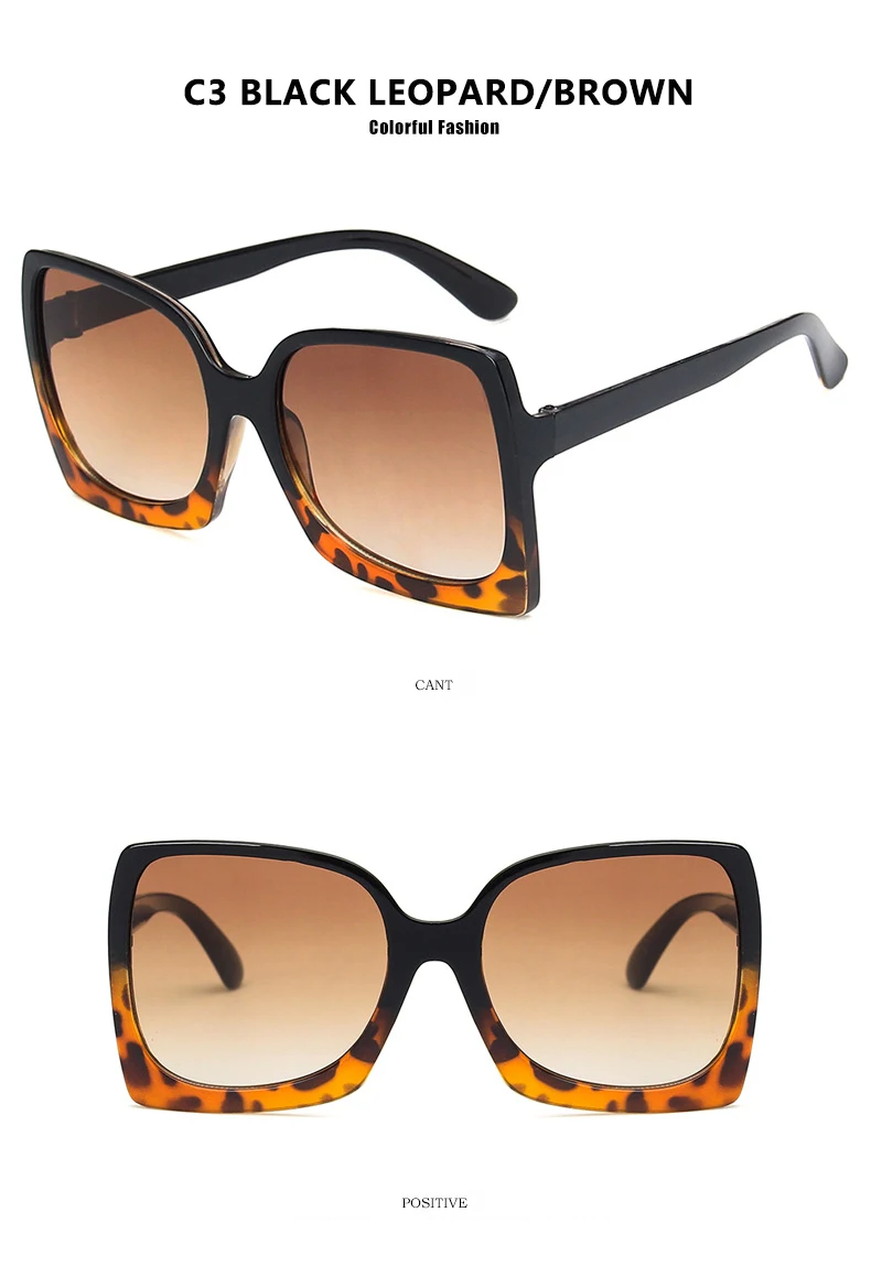 oversized gradient square sunglasses