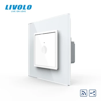 

Livolo UK Standard New Series Wall Touch Light Switch,2ways with remote function control, crystal tempered panel,plastic key