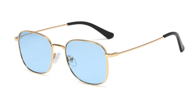 C6 blue 45958 Квадратные ретро солнцезащитные очки для мужчин и женщин Мода UV400 - Цвет линз: C6 blue