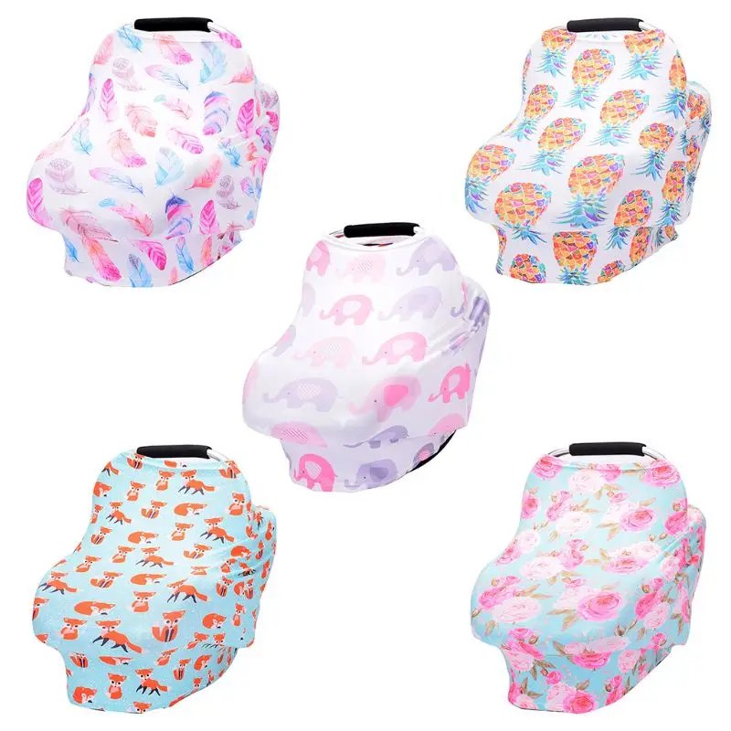 

Cartoon Multifunction Stretchy Baby Car Seat Cover Nursing Breastfeeding Cover Shopping Cart Grocery Trolley Canopy