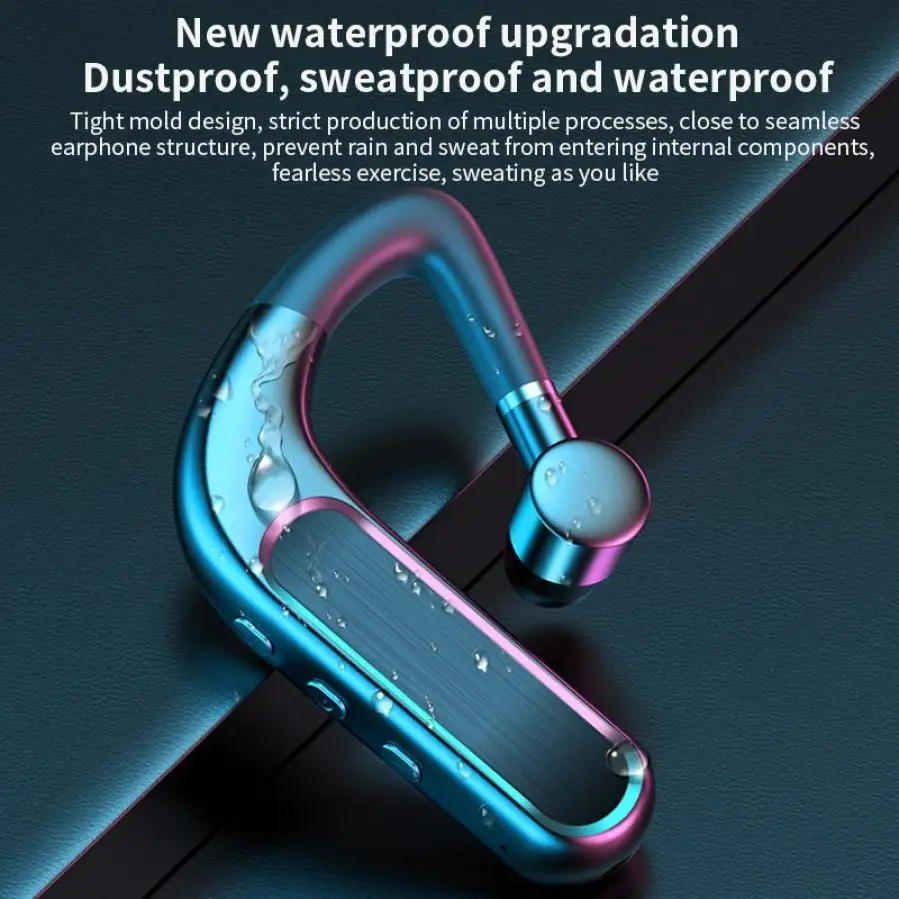 Handsfree Wireless Bluetooth Earphones CVC Noise Canceling Business Wireless Headset with Mic for Driver Sport iPhone Smartphone