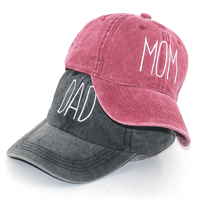 new embroidery DAD MOM fashion cap hat 100% cotton washed soft sport baseball caps couple snapback men women dad hats unisex mens plain baseball caps