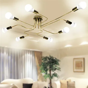 

Sputnik Chandelier Vintage Edison light fixtures modern flush mount lighting home decor tube chandelier rustic bar lamps black