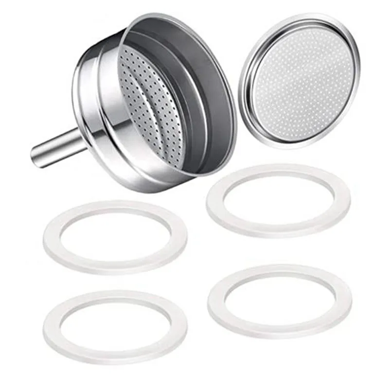 For Moka Coffee Machine Replacement Funnel Kits Compatible With Express 1 Stainless Steel Funnel(9-Cup) |