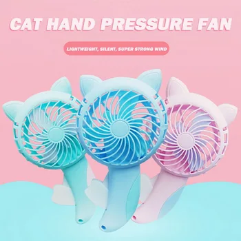 

Handheld Fan Household No Battery Mini Fan Electric Fan Usb Pocket Fans Coloured Manual Handpress Portable Cartoon Fans Cooling