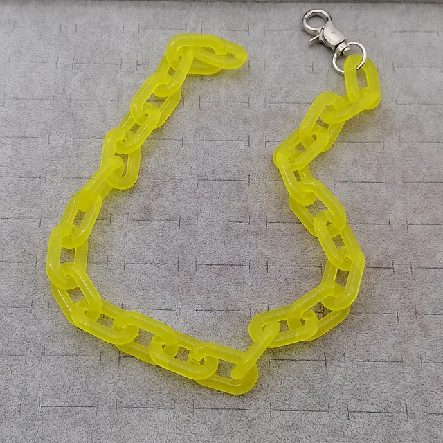 FishSheep Fashion Neon Color Acrylic Chain Necklace For Men Women Harajuku Punk Resin Big Choker Necklace 2020 Fashion Jewelry yellow as photo